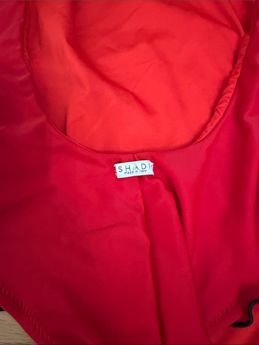 Shadi Ruffle-Shoulder Red One-Piece Swimsuit - Picture 5 of 6
